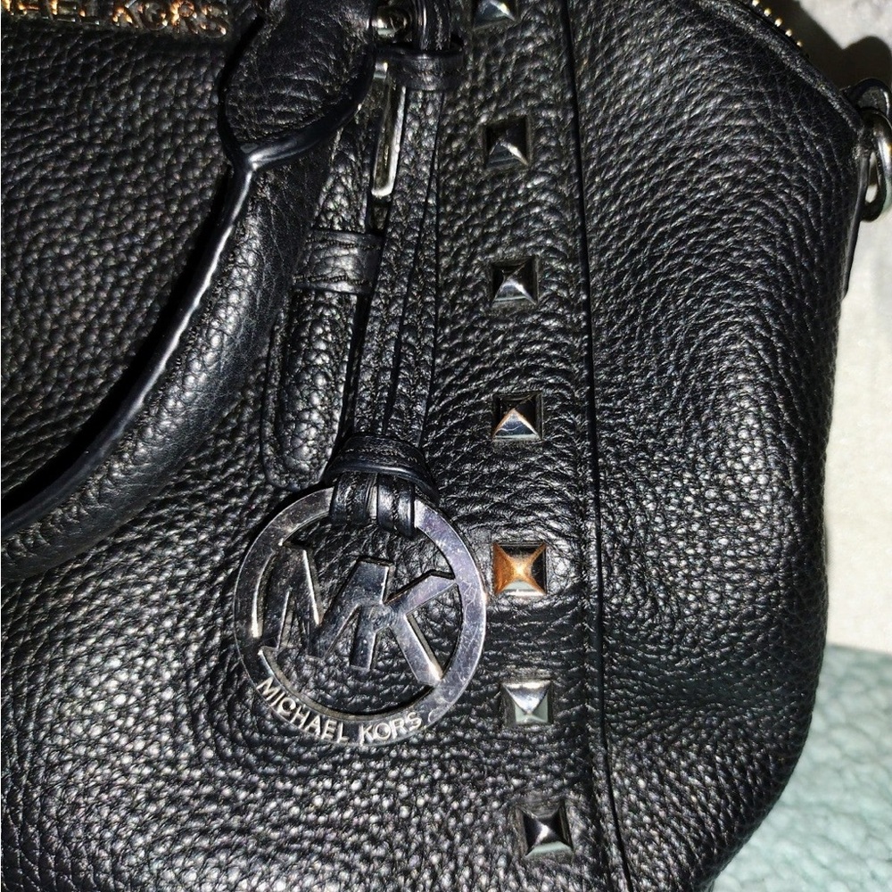 Michael Kors Black Pebbled Leather Shoulder Bag